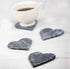 Marble 4"x5" Heart Shape Coasters Semi-polished set of 4