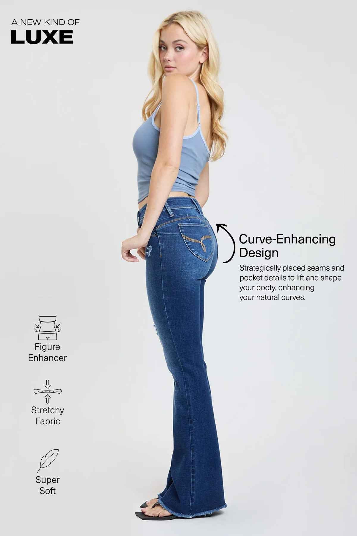 Women's Luxe High Rise WannaBettaButt Flare Jeans