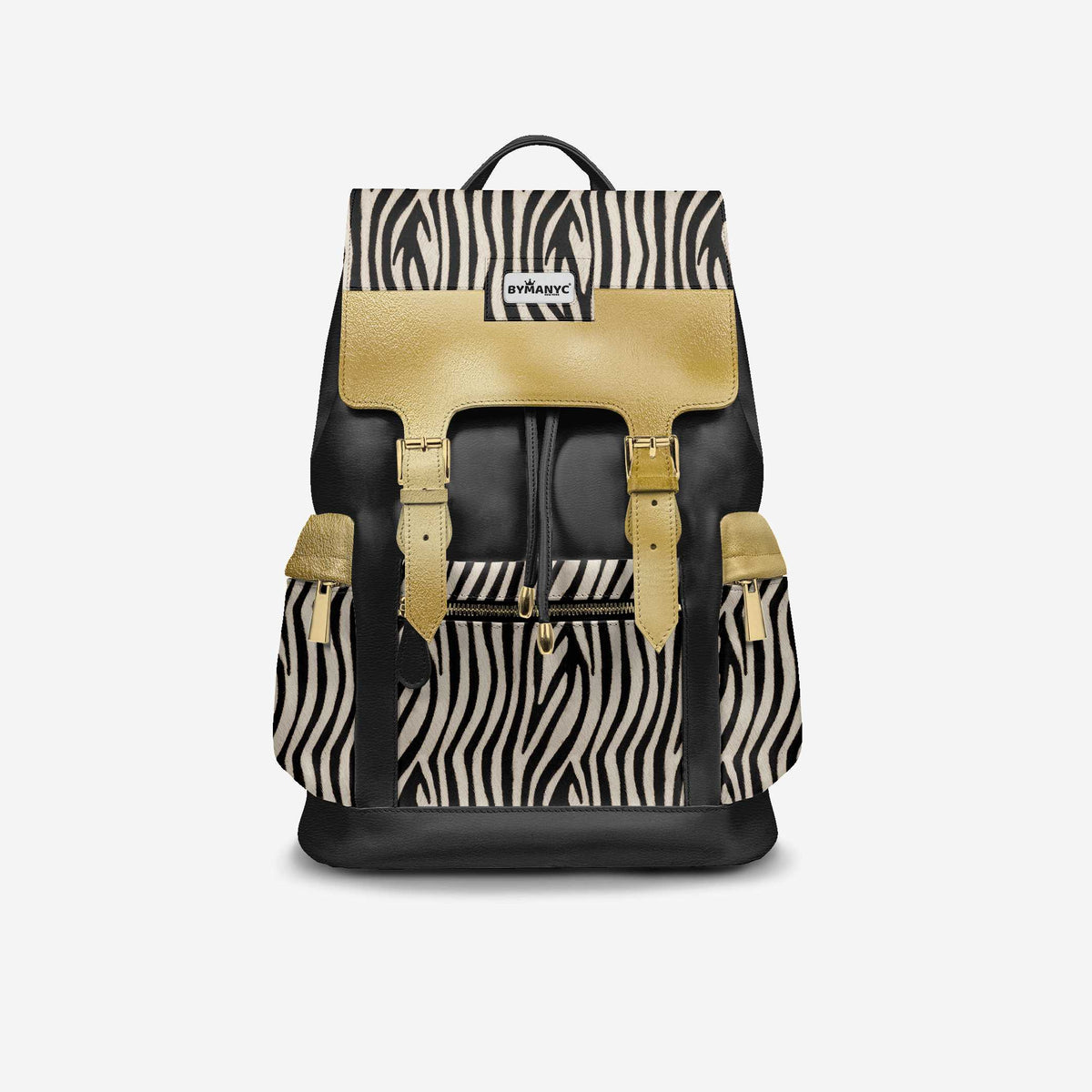 Luxury Vegan Backpack ZEBRA GOLD EDGE – BYMANYC ® New York