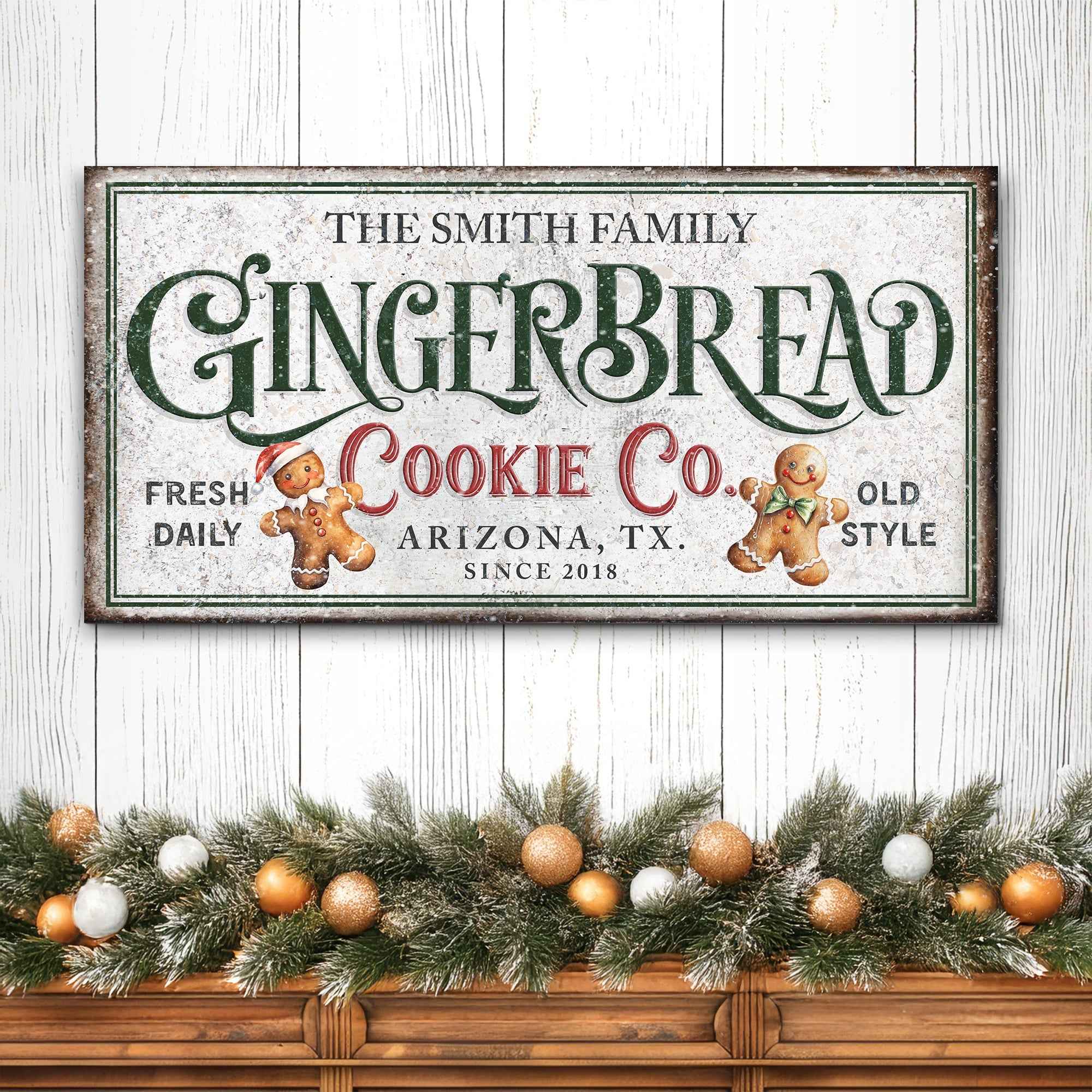 Family Gingerbread Bakery Christmas Sign II