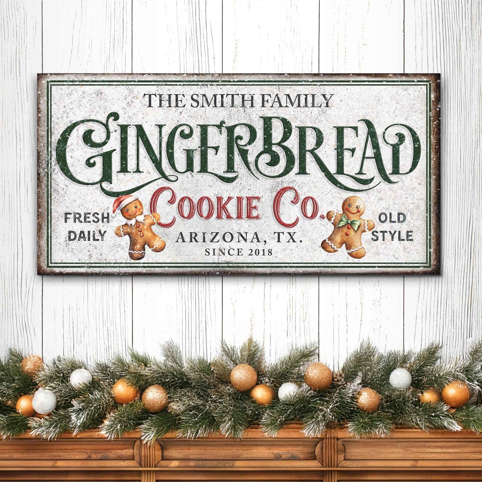 Family Gingerbread Bakery Christmas Sign II