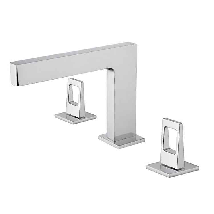 Chrome 3-Hole, Dual Handle Widespread Bathroom Faucet with Pop-Up Drain