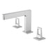 Chrome 3-Hole, Dual Handle Widespread Bathroom Faucet with Pop-Up Drain