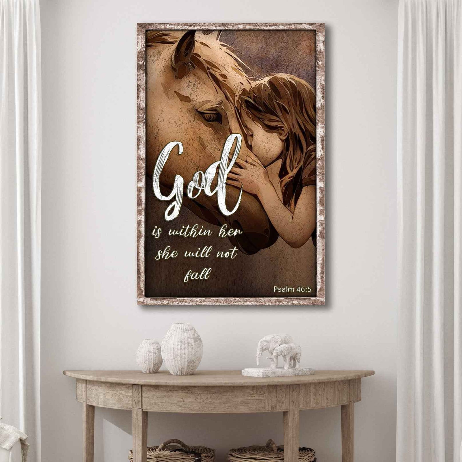 God Is Within Her She Will Not Fall Psalm 46:5 Faith Sign IV