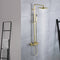 Luxurious Brushed Gold Or Matte black Wall-Mounted Thermostatic Rain Exposed Shower Set with Tub Spout