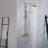 Luxurious Brushed Gold Or Matte black Wall-Mounted Thermostatic Rain Exposed Shower Set with Tub Spout