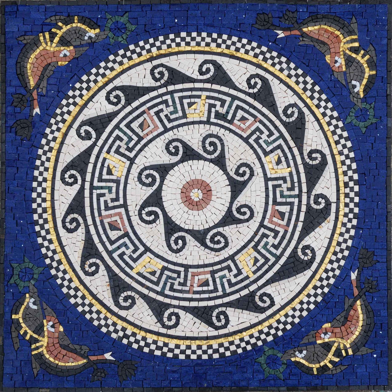 Geometric Mosaic Art - Ancient Fish