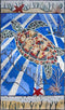 Watercolor Mosaic Mural - Sea Turtle