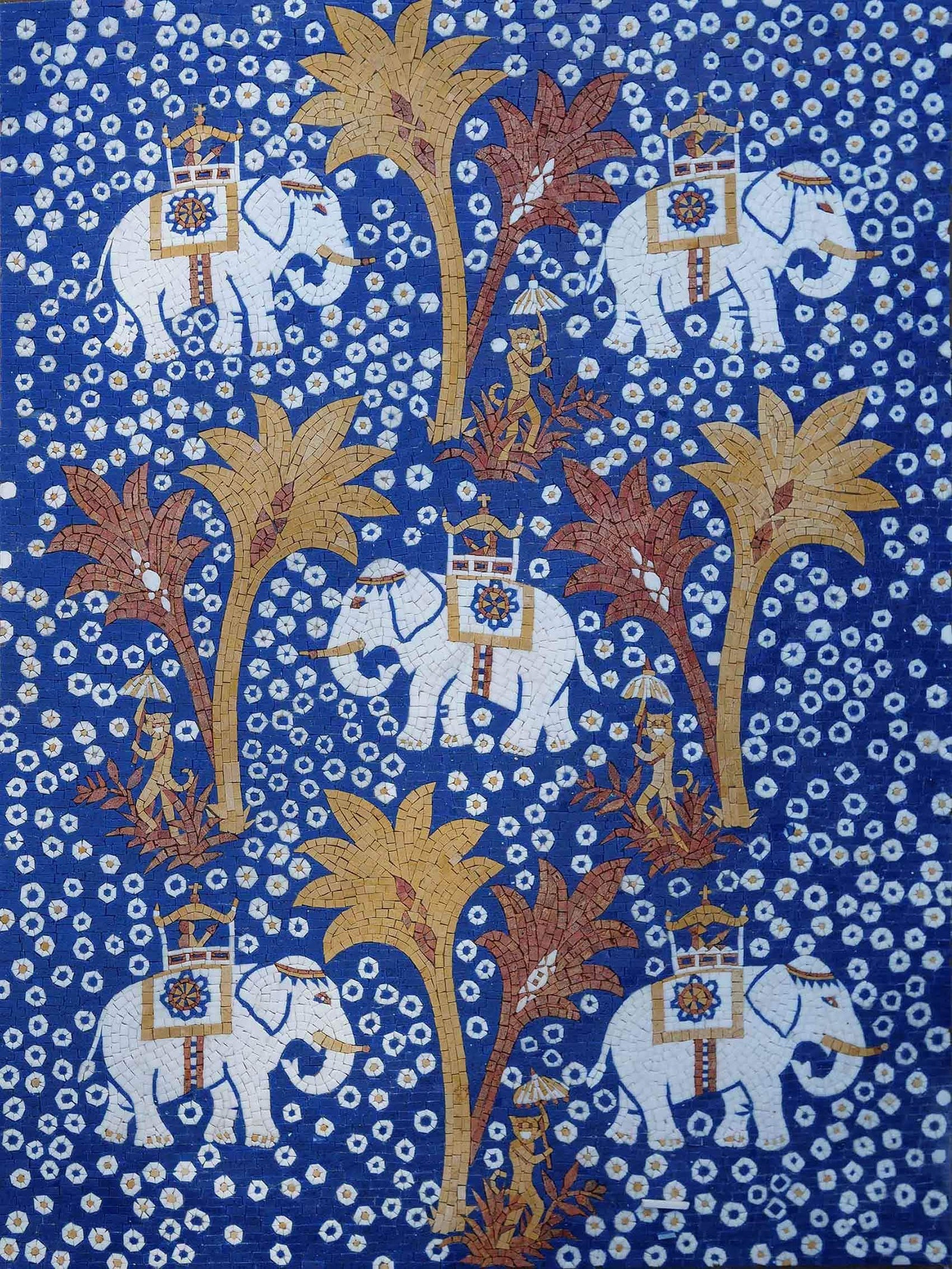 Lucky Indian Elephant - Mosaic Wall Design