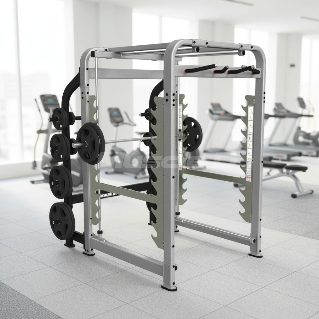 MAX Rack - NEW - Muscle D Fitness - Plate Load Multi-Dimensional Smith Machine - Weight Storage Pegs Included - Fnctional Chin Bar