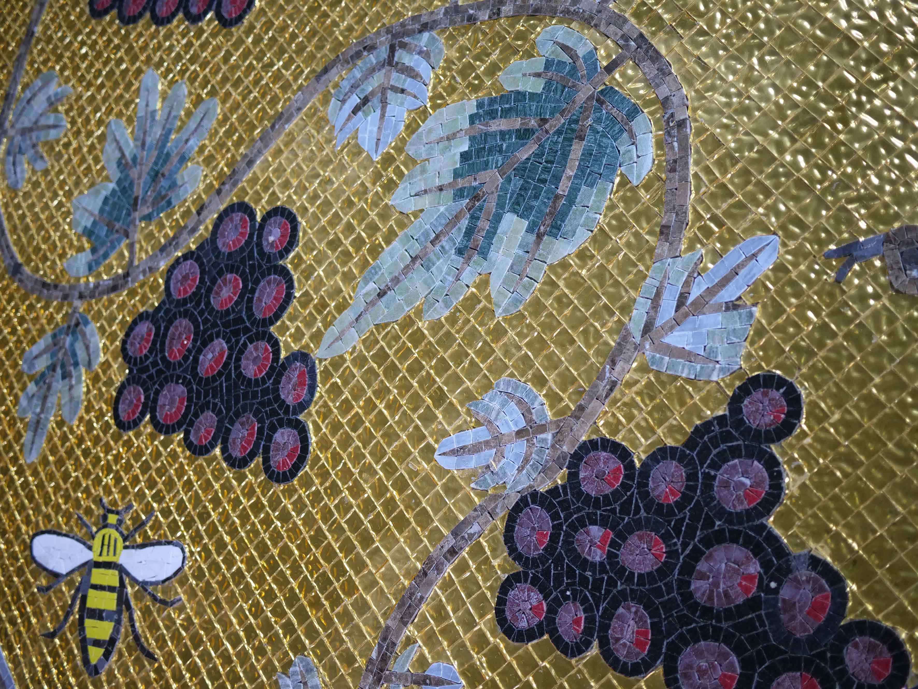 Mosaic Glass Art - Bees & Grapes