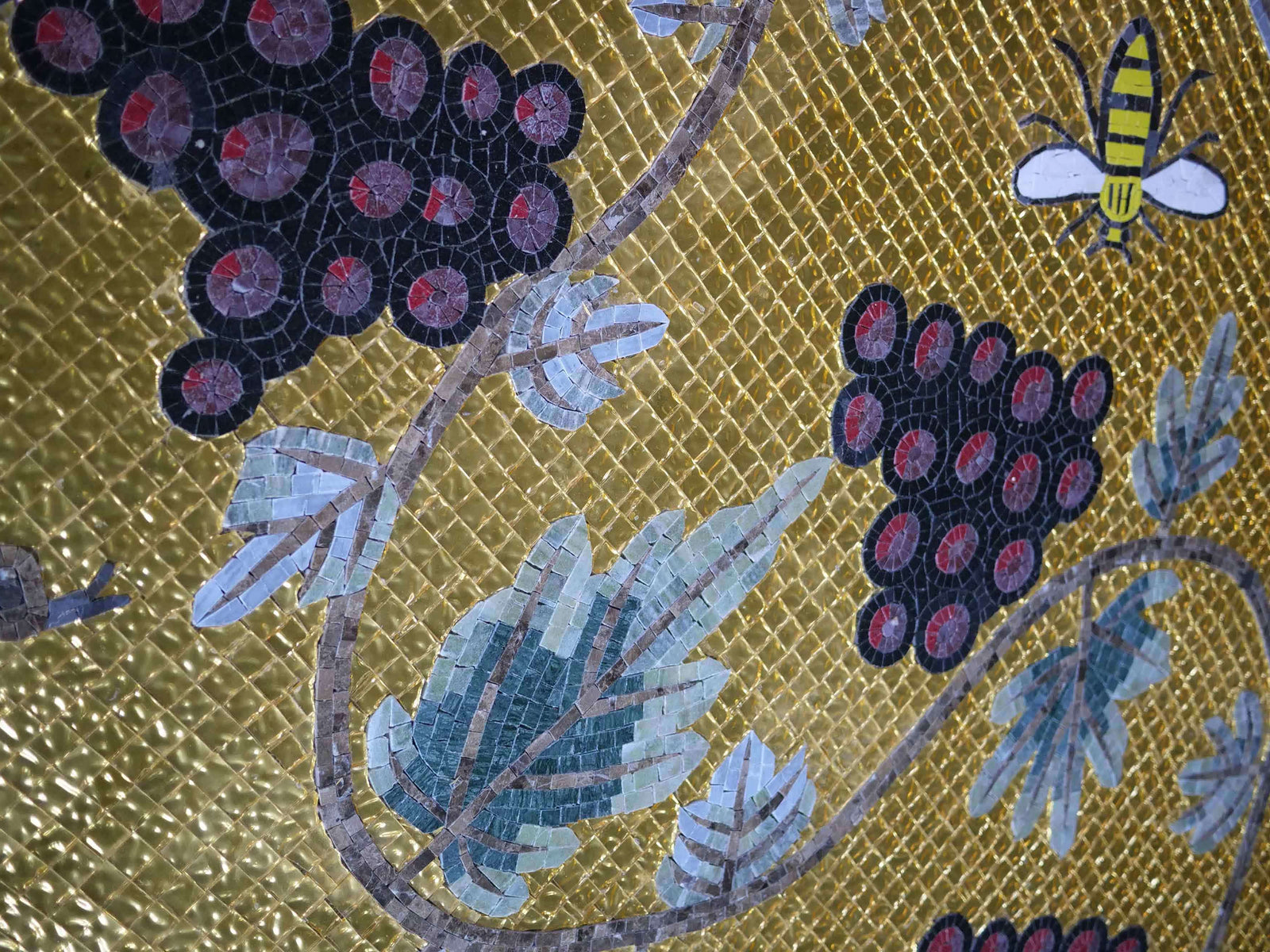 Mosaic Glass Art - Bees & Grapes