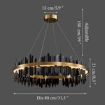 Creative Modern Black/Gold Circular Chandelier for Living Room