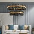 Creative Modern Black/Gold Circular Chandelier for Living Room
