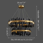 Creative Modern Black/Gold Circular Chandelier for Living Room