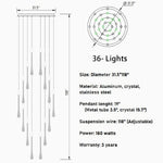 Castagniers | Staircase Gold Crystal Chandelier