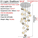 Grasse | Modern Led Crystal Hanging Light Fixtures