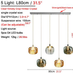Grasse | Modern Led Crystal Hanging Light Fixtures