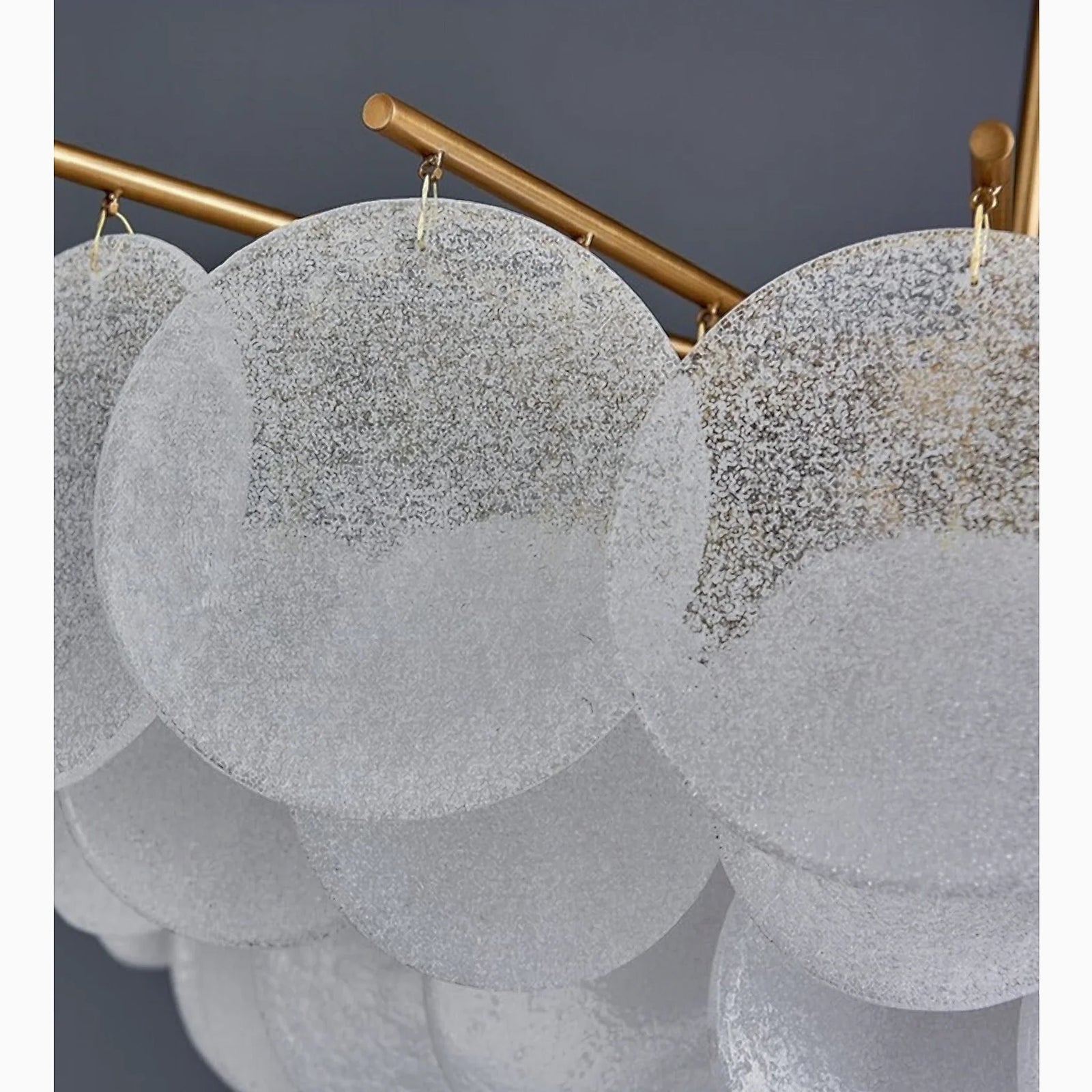 Peone | Round Obscure Glass Ceiling Chandelier