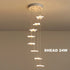 8 Lights - Valbonne | Stairway Star-Shaped Spiral Pendant Chandelier 8 Head, Warm Light - Grey ceiling base