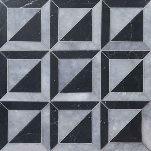 Foster Light Black 11 15/16"x11 15/16" Multi Finish York Marble Mosaic