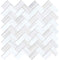White Dolomiti 12 1/8"x13 3/8" Classic Honed Herringbone Marble Mosaic Tile