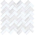White Dolomiti 12 1/8"x13 3/8" Classic Honed Herringbone Marble Mosaic Tile