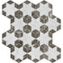 Lonte Silver Drop 14 3/16"x14 15/16" Polished Stars Marble Mosaic Tile