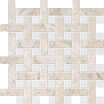 Diana Royal Snow White 12 5/8"x12 5/8" Multi Finish Basket Weave 1x3 Marble Mosaic Tile