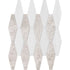 Silver Clouds Snow White 11"x14 15/16" Multi Finish Rhomboid Blend Marble Mosaic Tile