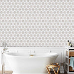 Silver Clouds Snow White 14 3/16"x14 15/16" Multi Finish Stars Marble Mosaic Tile