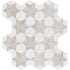 Silver Clouds Snow White 14 3/16"x14 15/16" Multi Finish Stars Marble Mosaic Tile