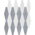 Snow White Foster 11"x14 15/16" Multi Finish Rhomboid Blend Marble Mosaic Tile