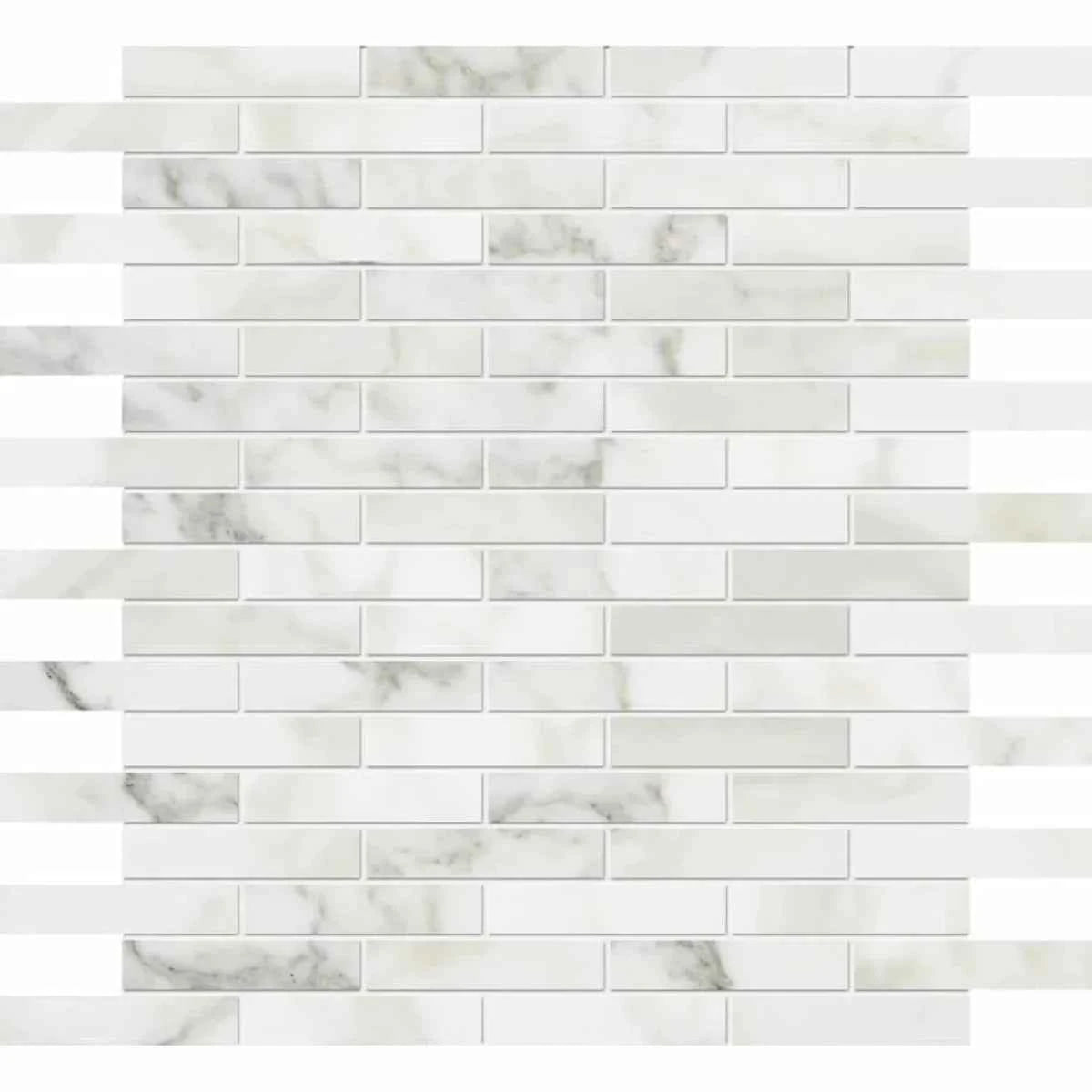 Calacatta Gold 12"x12" Polished 5/8"x3" Marble Mosaic Tile