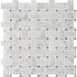 White Carrara 12"x12" Honed Basket Weave Marble Mosaic