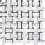 Keefer Mix Bardiglio 12"x12" Polished Basket Weave Marble Mosaic
