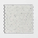 White Carrara C 12"x12" Polished 5/8x5/8 Marble Mosaic