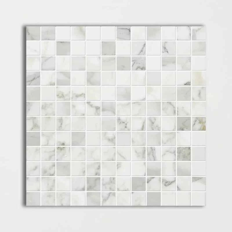 Calacatta Gold 12"x12" Polished Marble 1"x1" Mosaic Tile