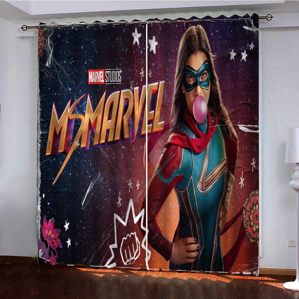 MS MARVEL Curtains Pattern Blackout Window Drapes