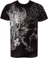 Sakkas Eagle,Sword and Chains Metallic Silver Embossed Cotton Mens T-Shirt