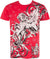 Sakkas Lion and Vines Metallic Silver Embossed Cotton Mens Fashion T-Shirt