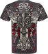 Sakkas Vines and Fleur De Lis Metallic Silver Short Sleeve Crew Neck Cotton Mens Fashion T-Shirt