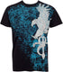 Sakkas Eagle and Sword Metallic Silver Embossed Cotton Mens Fashion T-Shirt