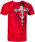Men's Silver Metallic Embossed Fleur De Lis Cross Cotton Fashion T-shirt by Sakkas