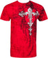 Men's Silver Metallic Embossed Fleur De Lis Cross Cotton Fashion T-shirt by Sakkas