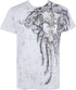 Men's Silver Metallic Embossed Fleur De Lis Cross Cotton Fashion T-shirt by Sakkas