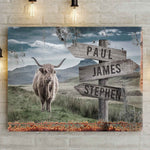 Highland Cow Rustic Sign