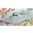 Manchurian Crane Flying Over Cherry Blossoms Peel and Stick Wallpaper | Removable Wall Mural. #6205