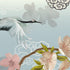 Manchurian Crane Flying Over Cherry Blossoms Peel and Stick Wallpaper | Removable Wall Mural. #6205