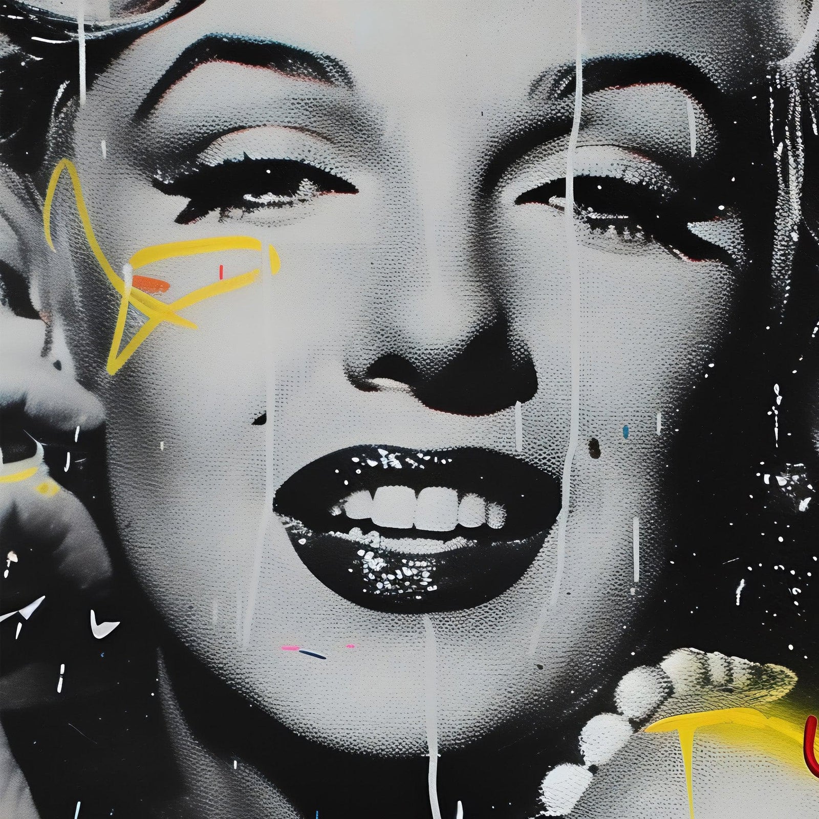 Marilyn Monroe Wallpaper Mural. Graffiti Art Mural. Colorful Pop Art. #6851